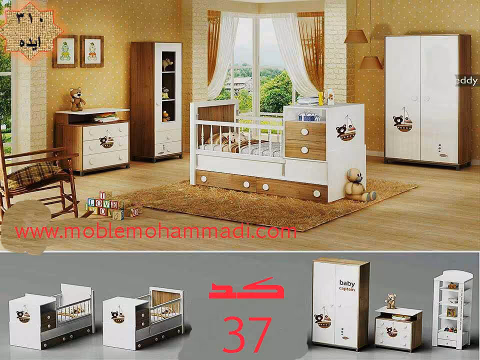 سرویس خواب دومنظوره کد 37 شامل تخت/کمد/دراور/دکور