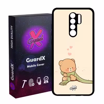 کاور گارد ایکس طرح خرس 1 مدل Glass10488 مناسب برای گوشی موبایل شیائومی Redmi 9/Redmi 9 Prime/Poco M2