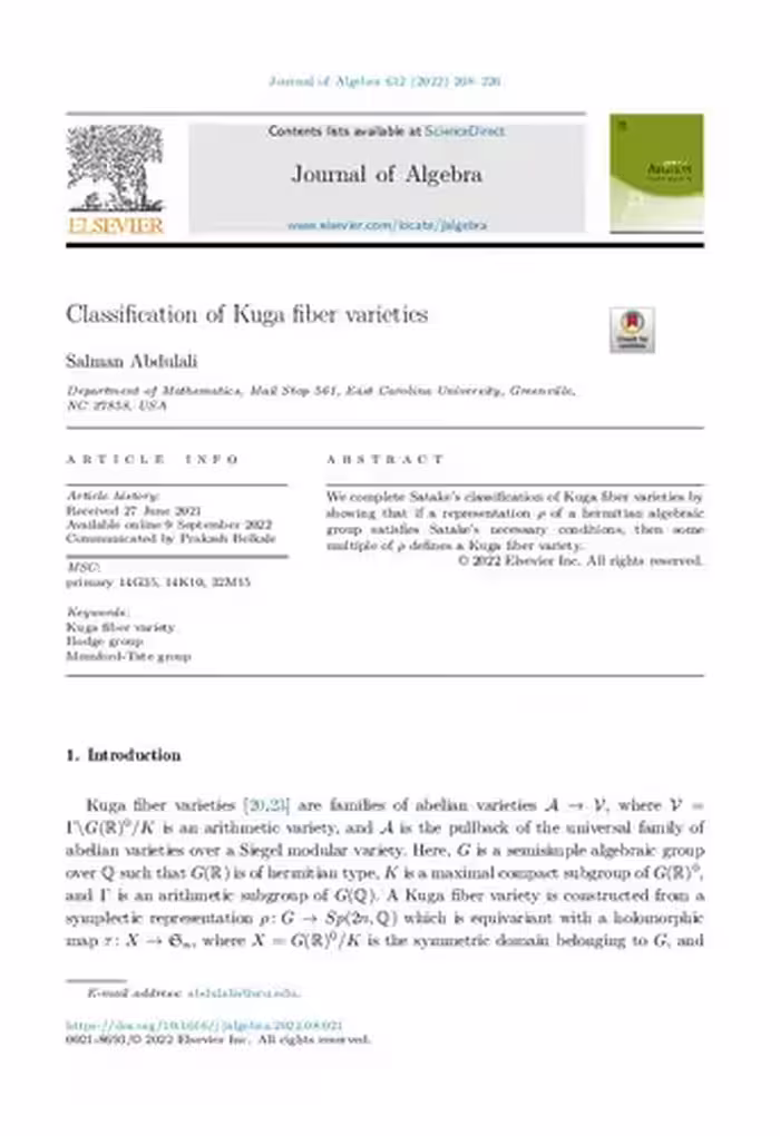 خرید و دانلود نسخه کامل کتاب Classification of Kuga fiber varieties