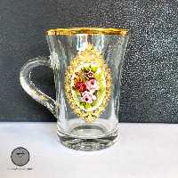 ماگ شیپوری لب طلایی گل رز بلینک مکس کد 33