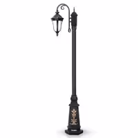 چراغ حیاطی ایستاده تک شاخه شب تاب مدل لاله کد SH-104410720