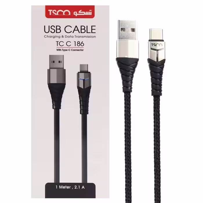 کابل تایپ سی TSCO TC C186 2.1A 1m