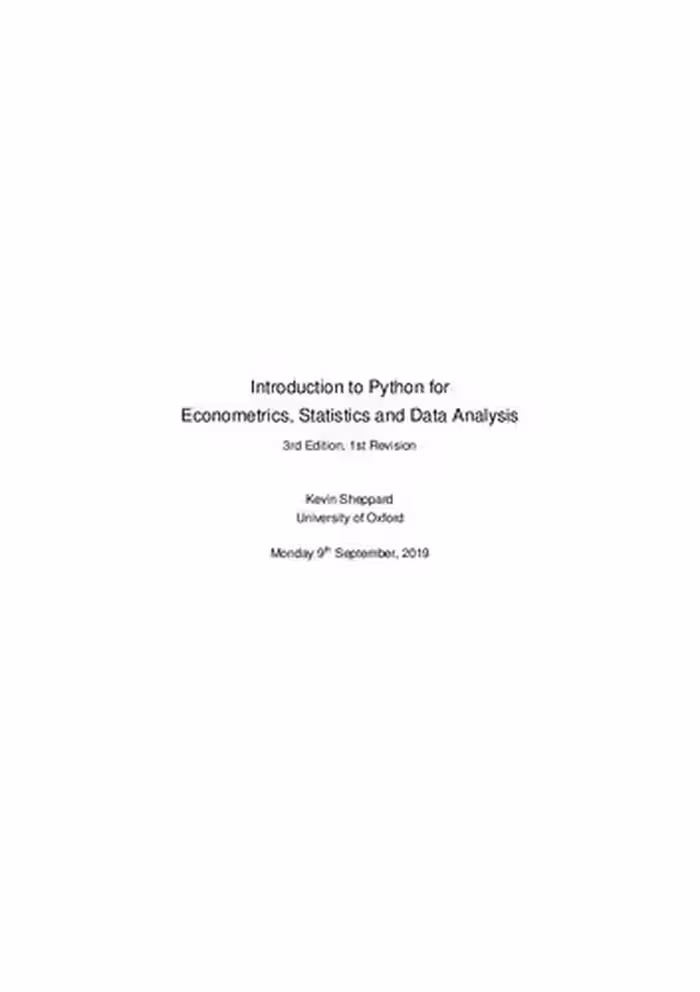 خرید و دانلود نسخه کامل کتاب Introduction to Python for Econometrics, Statistics and Data Analysis