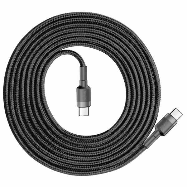کابل دو سر TYPE_C باسئوس  Baseus Cafule Type-C PD2.0 60W flash charging data line (20V 3A) 1m Gray Black