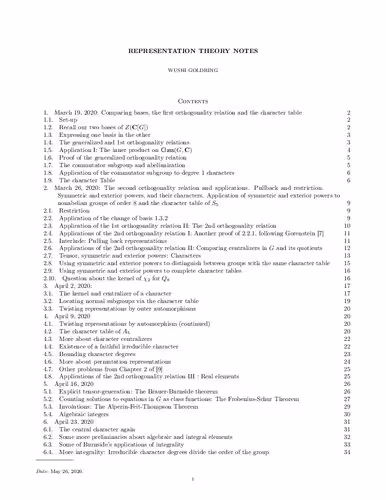 خرید و دانلود نسخه کامل کتاب Representation theory notes