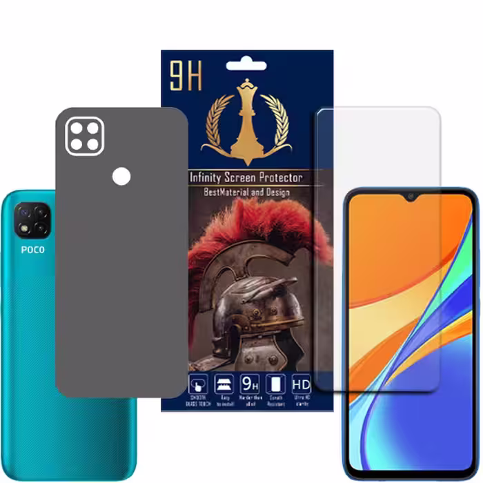 برچسب پوششی اینفینیتی مدل PRO MAX مناسب برای گوشی موبایل شیائومی POCO C3 / REDMI 9C به همراه محافظ صفحه نمایش