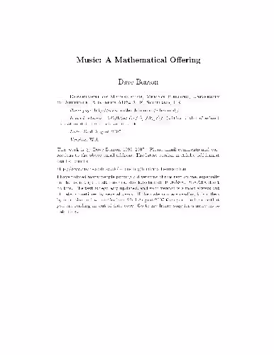 خرید و دانلود نسخه کامل کتاب Music. A Mathematical Offering