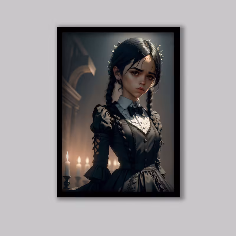 تابلو مدل ونزدی آدامز Wednesday Addams کد LA-G10820-2 | دنیای قاب
