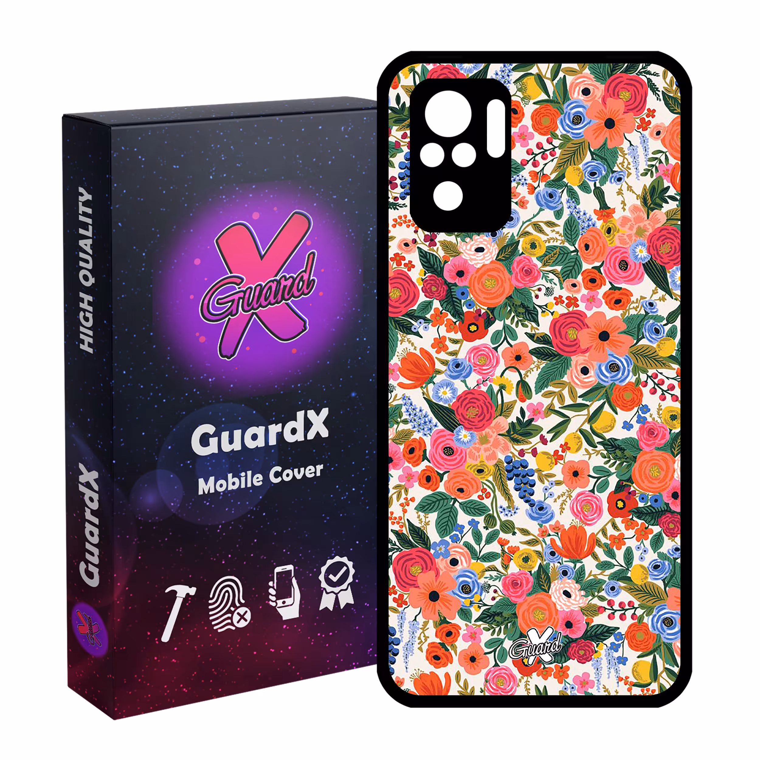 کاور گارد ایکس طرح گل مدل Glass10247 مناسب برای گوشی موبایل شیائومی Redmi Note 10 4G / Note 10S