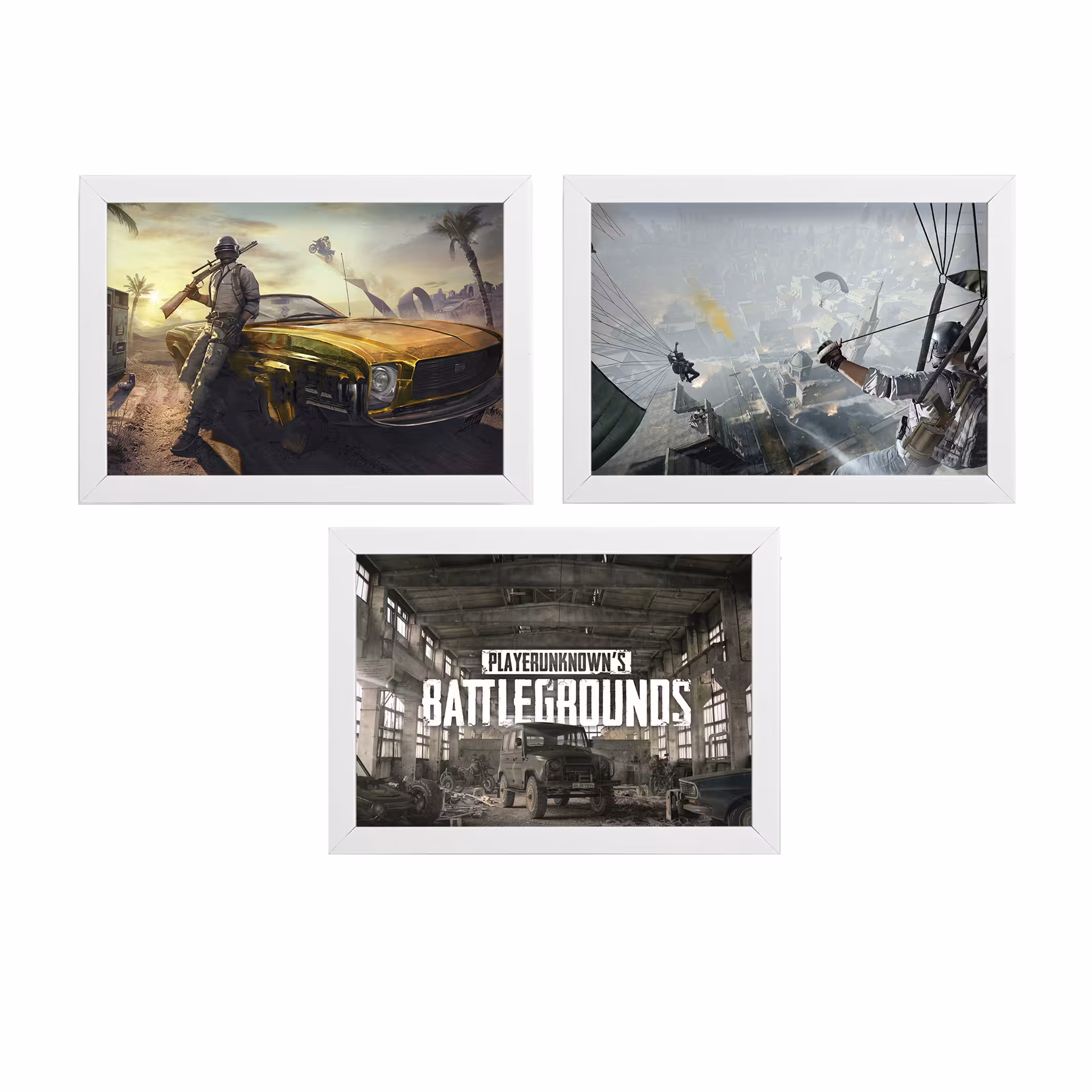 تابلو آرتیفن طرح بازی PUBG کد 126W مجموعه 3 عددی
