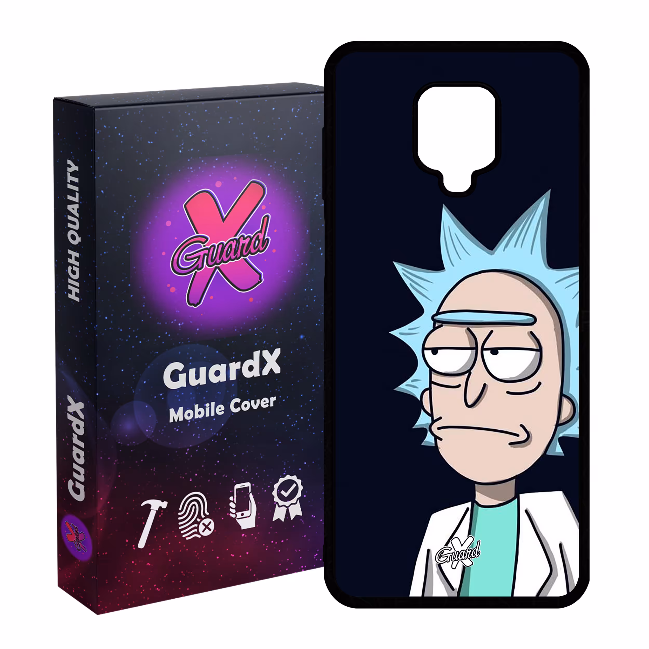 کاور گارد ایکس طرح Rick and Morty مدل Glass10030 مناسب برای گوشی موبایل شیائومی Redmi Note 9S / Note 9 Pro / Note 9 Pro Max