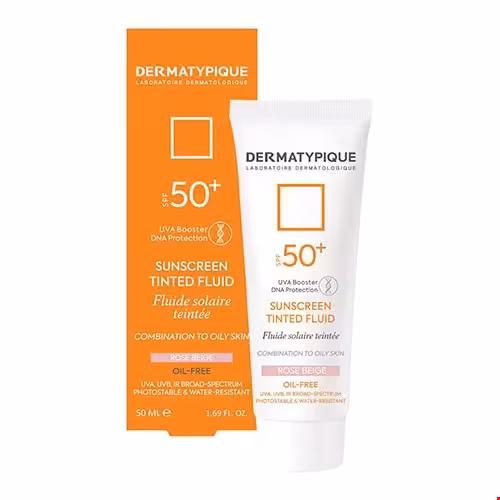 فلوئید ضد آفتاب پوست مختلط تا چرب SPF50 رز بژ درماتیپیک 50 میلی لیتری