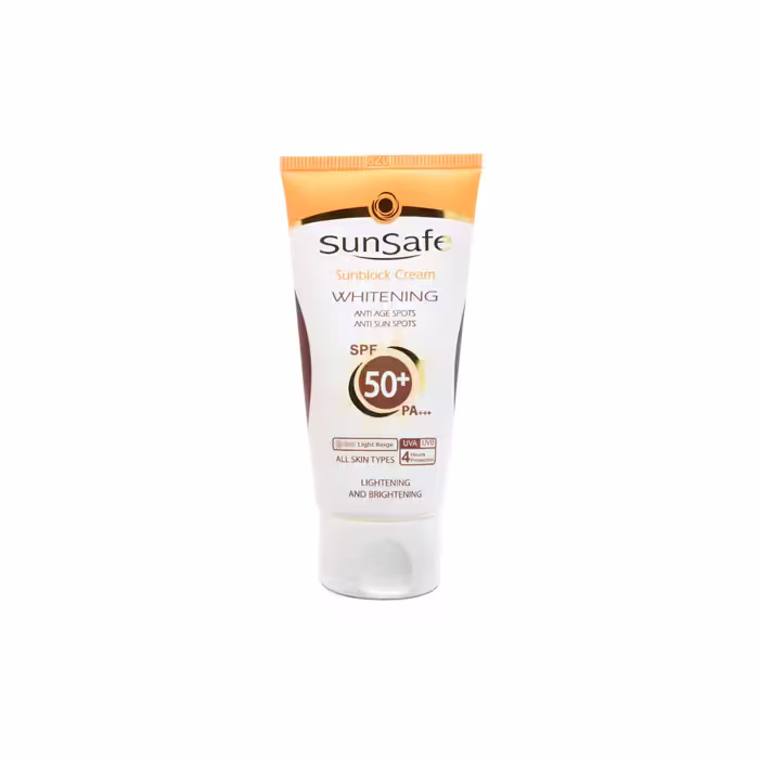 کرم ضدآفتاب و روشن کننده (SPF 50) بژ روشن سان سیف