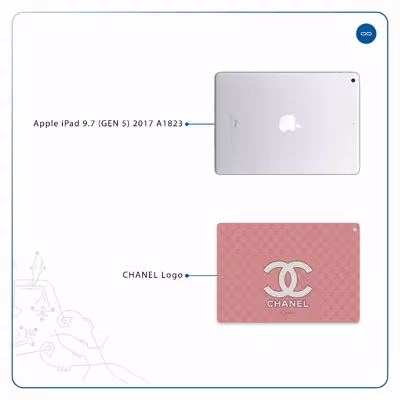برچسب پوششی ماهوت مدل CHANEL-Logo مناسب برای تبلت اپل iPad 9.7 (GEN 5) 2017 A1823