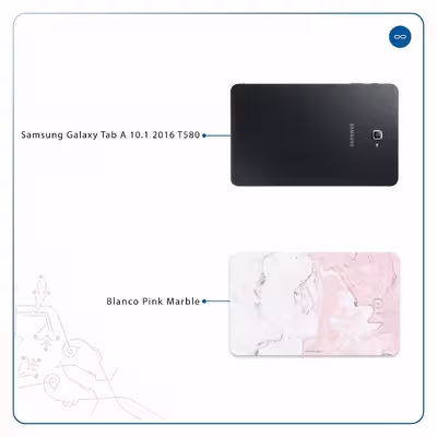 برچسب پوششی ماهوت مدل Blanco-Pink-Marble مناسب برای تبلت سامسونگ Galaxy Tab A 10.1 2016 T580