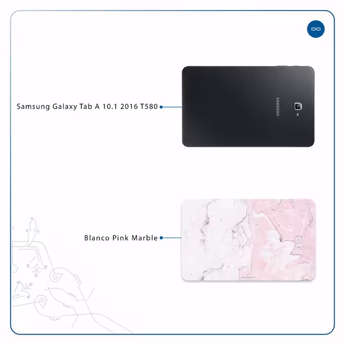 برچسب پوششی ماهوت مدل Blanco-Pink-Marble مناسب برای تبلت سامسونگ Galaxy Tab A 10.1 2016 T580