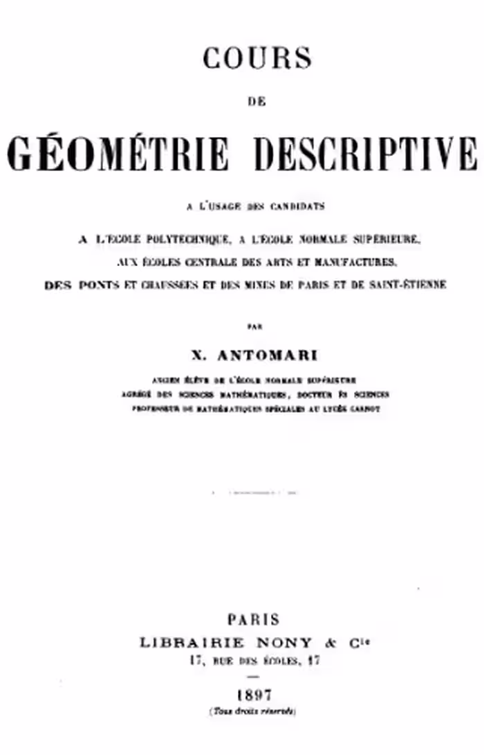 خرید و دانلود نسخه کامل کتاب Cours de géométrie descriptive
