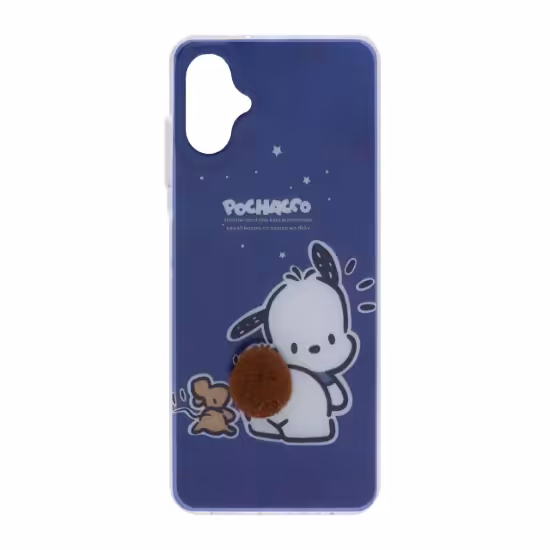 قاب گوشی موبایل مدل اطلسی عروسکی دم برجسته Blue Pochacco