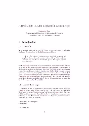 خرید و دانلود نسخه کامل کتاب A Brief Guide to R for Beginners in Econometrics