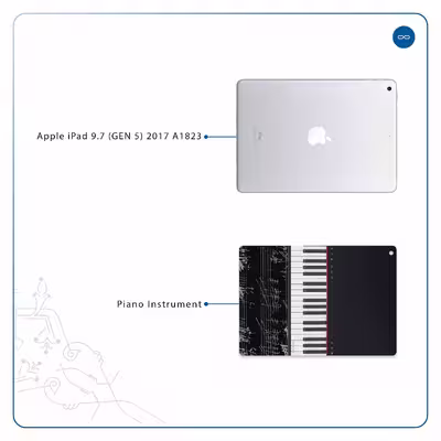 برچسب پوششی ماهوت مدل Piano-Instrument مناسب برای تبلت اپل iPad 9.7 (GEN 5) 2017 A1823