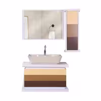 روشویی کابینتی تجسم مدل رنگارنگ - آینه و روشویی تجسم