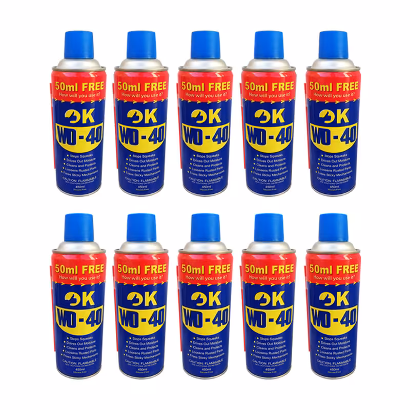 اسپری روان کننده اوکی مدل WD-40 حجم 450 میلی لیتر بسته 10 عددی