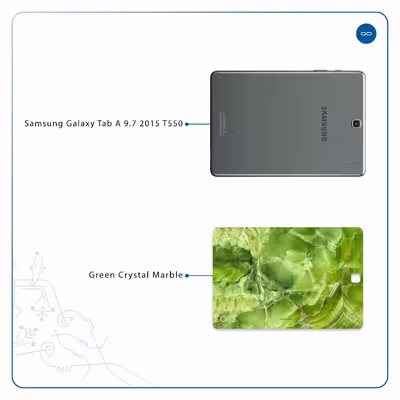 برچسب پوششی ماهوت مدل Green Crystal Marble مناسب برای تبلت سامسونگ Galaxy Tab A 9.7 2015 T550