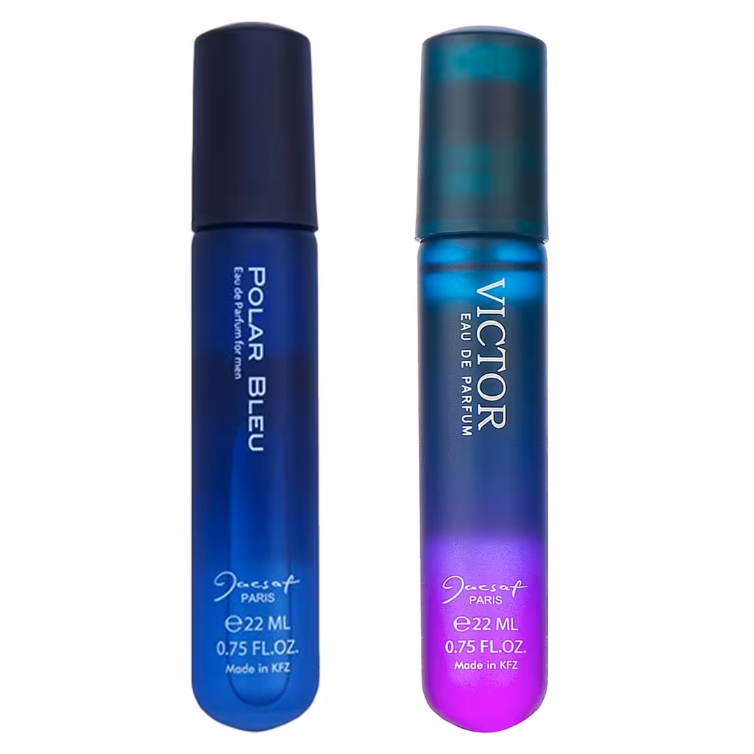 عطر جیبی مردانه ژک ساف مدل Victor حجم 22 میلی لیتر به همراه عطر جیبی مردانه ژک ساف مدل Polar Bleu