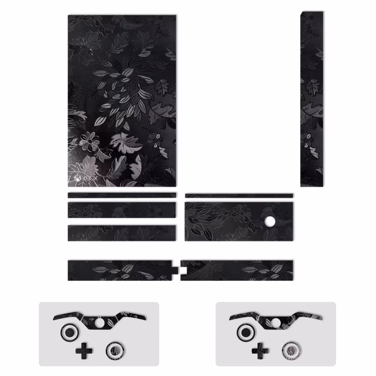 برچسب ماهوت مدل Black Wild-flower Texture مناسب برای کنسول بازی Xbox One