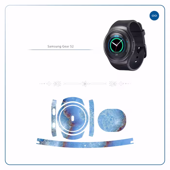 برچسب ماهوت طرح Blue_Ocean_Marble مناسب برای ساعت هوشمند سامسونگ Galaxy Gear S2