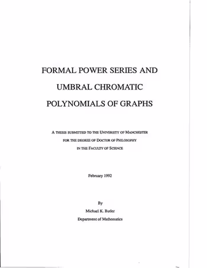 خرید و دانلود نسخه کامل کتاب Formal power series and umbral chromatic polynomials of graphs