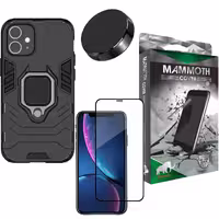 کاور ماموت مدل M GHB BNDL مناسب برای گوشی موبایل اپل Iphone 12 به همراه محافظ صفحه نمایش و پایه نگهدارنده آهنربایی