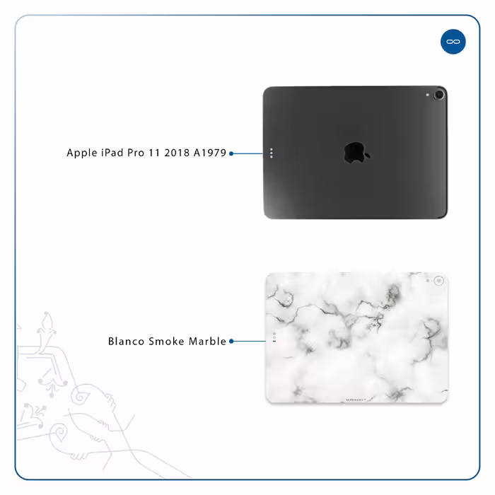 برچسب پوششی ماهوت مدل Blanco-Smoke-Marble مناسب برای تبلت اپل iPad Pro 11 2018 A1979