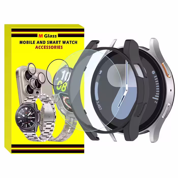 کاور ام‌گلس مدل PC Bumper MG مناسب برای ساعت هوشمند سامسونگ Galaxy Watch 7 44mm به همراه محافظ صفحه نمایش | کالا برتری