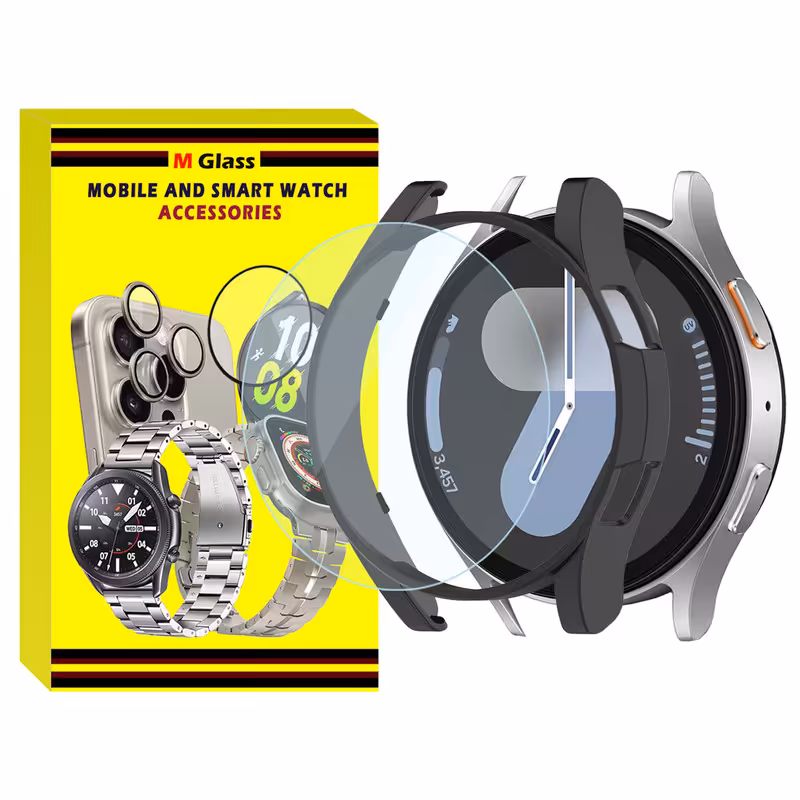 کاور ام‌گلس مدل PC Bumper MG مناسب برای ساعت هوشمند سامسونگ Galaxy Watch 7 44mm به همراه محافظ صفحه نمایش | کالا برتری