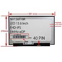 ال ای دی لپ تاپ 15.6 NV156FHM_New نازک مات 40 پین FHD-IPS-EDP-144HZ بدون جاپیچ 351x216x2.6mm