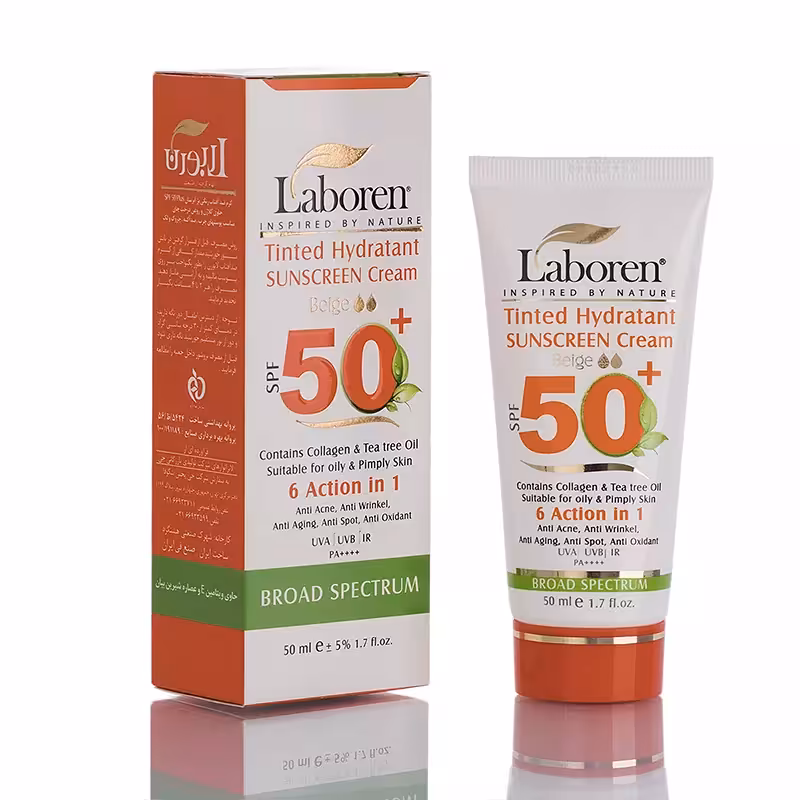 ضد آفتاب 6 کاره رنگی  SPF50 مناسب پوست چرب رنگ بژ لابورن