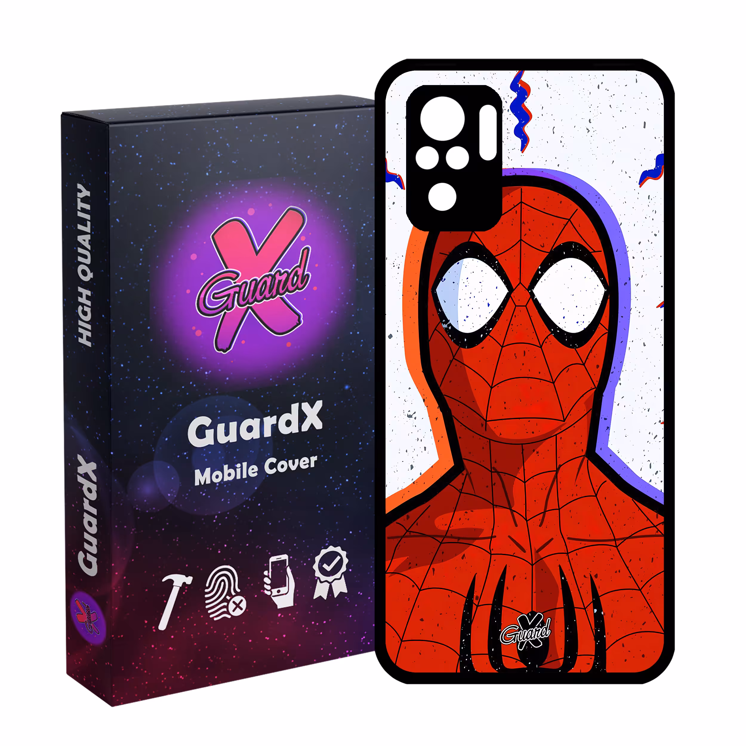 کاور گارد ایکس طرح Spider Man مدل Glass10495 مناسب برای گوشی موبایل شیائومی Redmi Note 10 4G/Redmi Note 10S