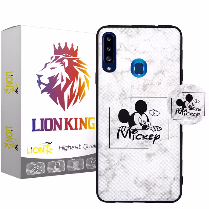 کاور لاین کینگ مدل Mickey2 مناسب برای گوشی موبایل سامسونگ Galaxy A10s به همراه پایه نگهدارنده