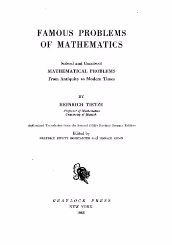 خرید و دانلود نسخه کامل کتاب Famous Problems of Mathematics Solved and Unsolved