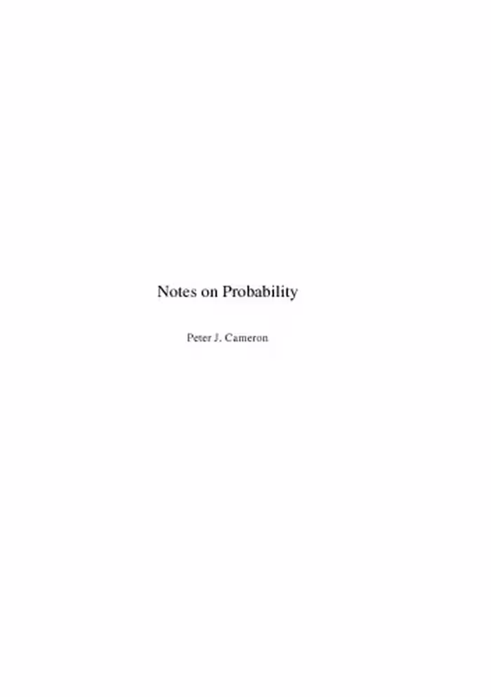 خرید و دانلود نسخه کامل کتاب Notes on Probability [Lecture notes]