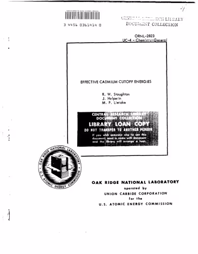 خرید و دانلود نسخه کامل کتاب EFFECTIVE CADMIUM CUTOFF ENERGIES