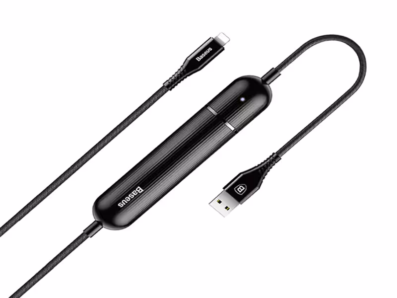 کابل شارژ لایتنینگ و پاور بانک 2500 میلی آمپر بیسوس مدل  Energy 2 in 1 Power Bank Cable بطول 1.2 متر