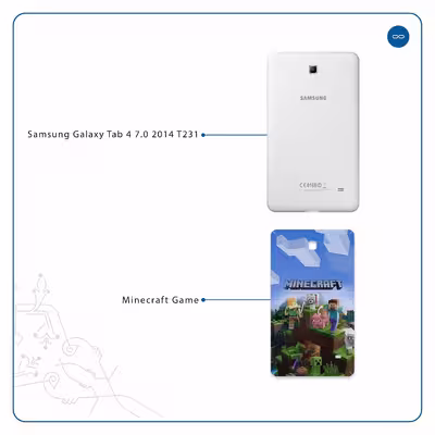 برچسب پوششی ماهوت مدل Minecraft-Game مناسب برای تبلت سامسونگ Galaxy Tab 4 7.0 2014 T231