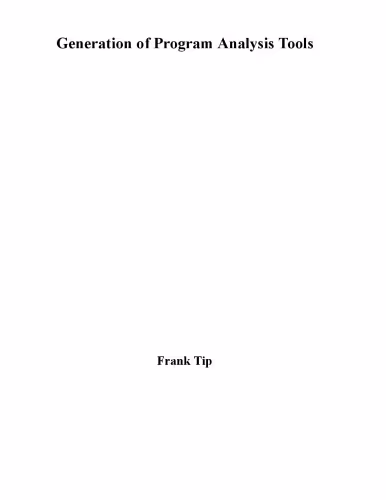خرید و دانلود نسخه کامل کتاب Generation of Program Analysis Tools [PhD Thesis]