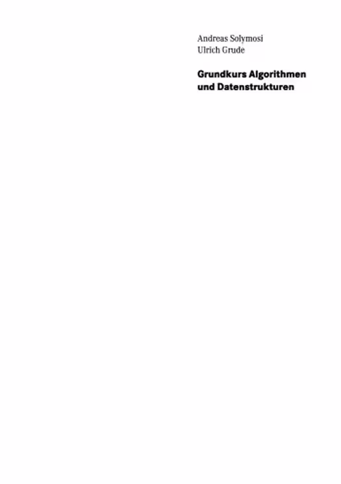 خرید و دانلود نسخه کامل کتاب Grundkurs Algorithmen und Datenstrukturen: Eine Einführung in die praktische Informatik mit Java