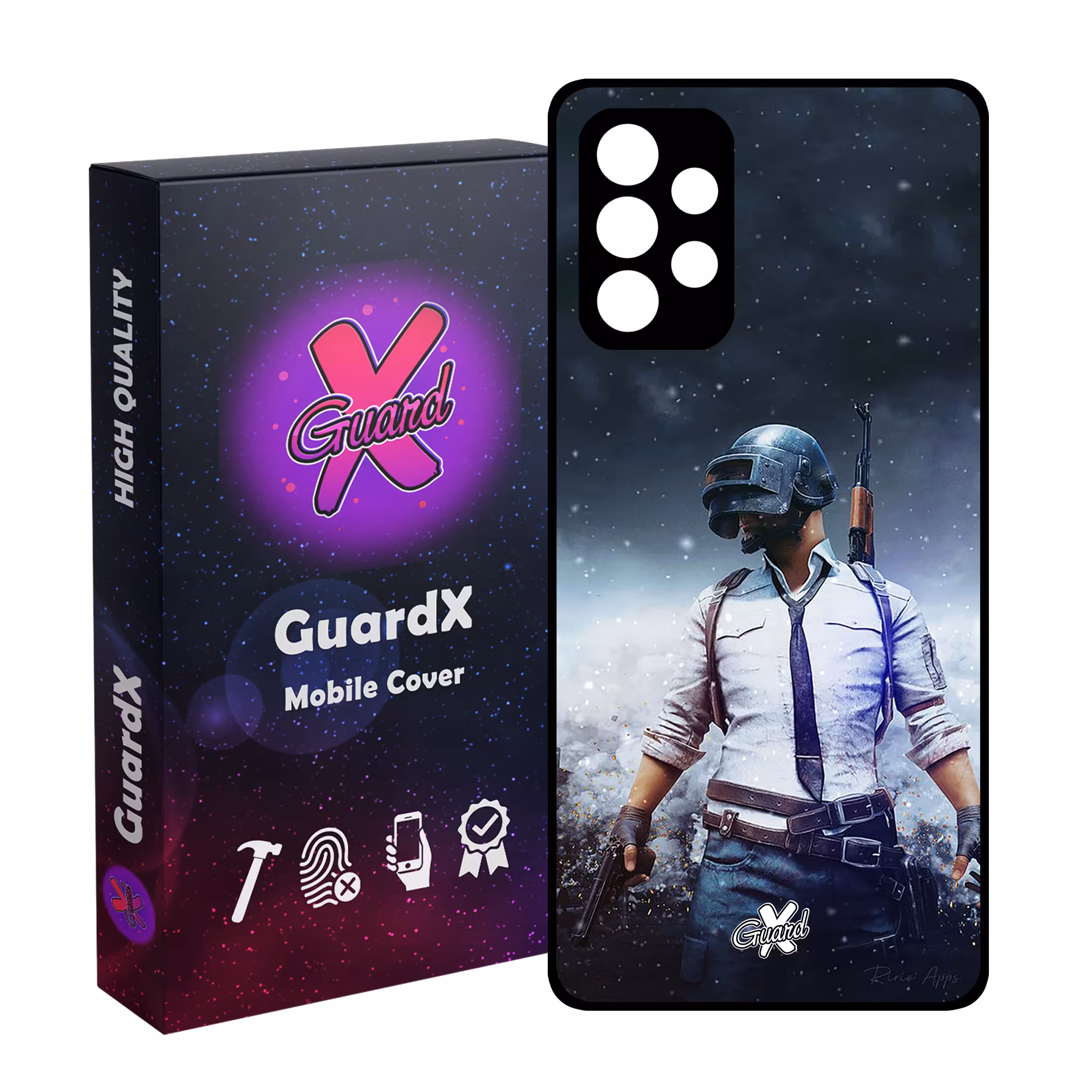کاور گارد ایکس طرح Pubg مدل Glass10039 مناسب برای گوشی موبایل سامسونگ Galaxy A32 4G