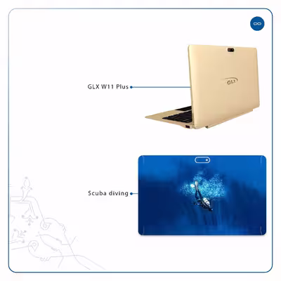 برچسب پوششی ماهوت مدل Scuba Diving مناسب برای تبلت جی ال ایکس W11 Plus