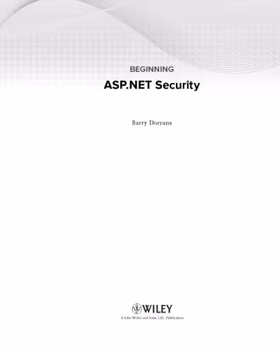 خرید و دانلود نسخه کامل کتاب Beginning ASP.NET security