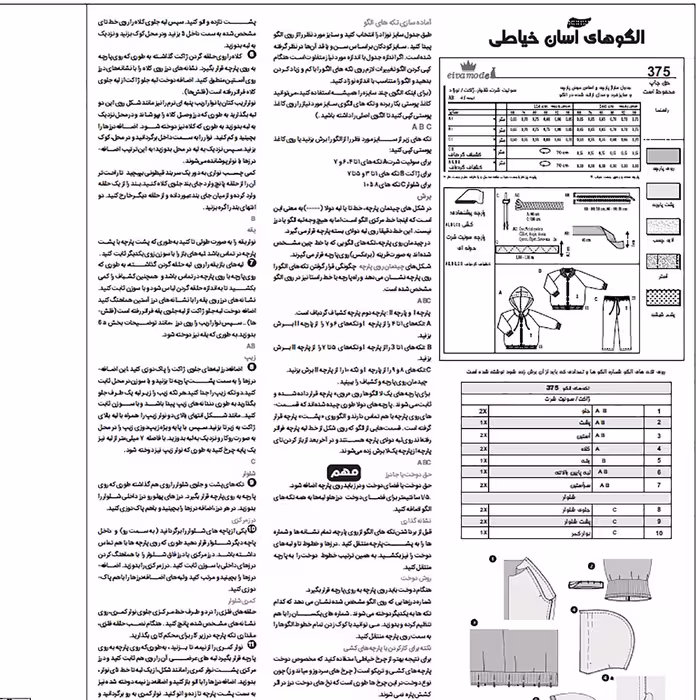 الگو سوییشرت و شلوار کودک کد 83 متدمولر سایز 6 ماه تا 3 سال